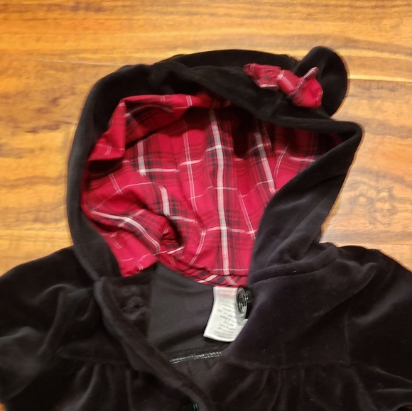 Gymboree NWT/EUC 0-3 months velour hoodie, bear cardigan and plaid bow headband - Picture 4 of 12